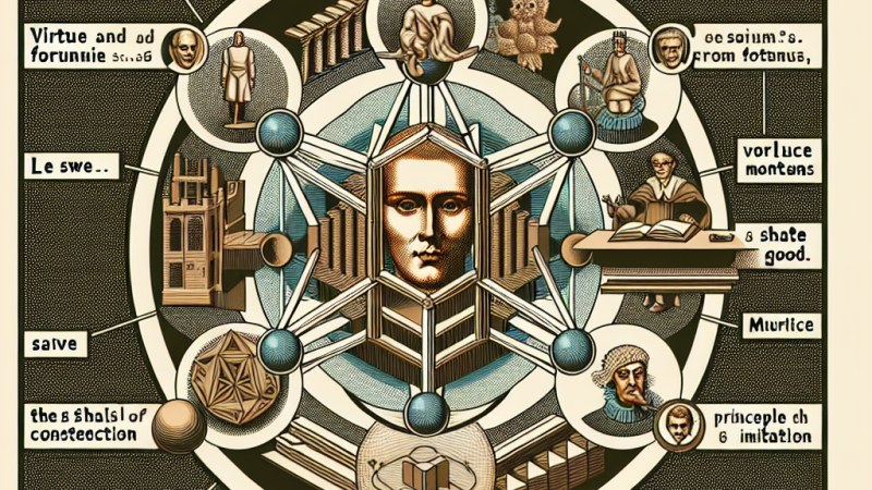 Analisi dei discorsi di Machiavelli: Struttura linguistica, politica come scienza autonoma, virtù e fortuna, lo stato come bene comune, autonomia della politica dalla morale, concezione naturalistica dell'uomo e principio di imitazione