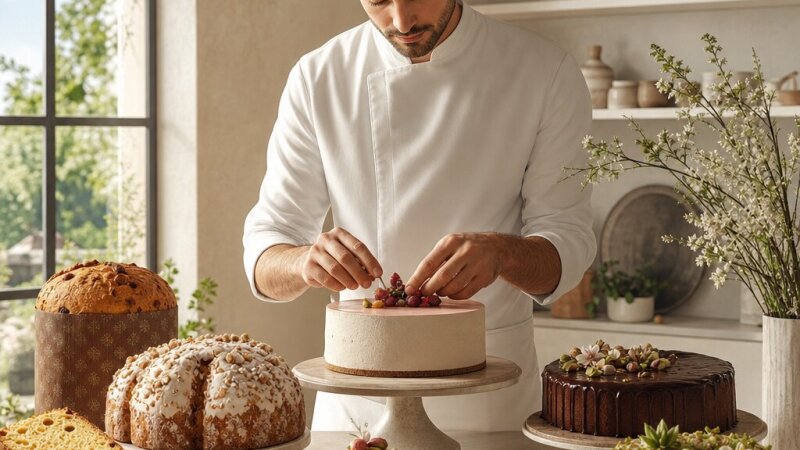 Bar, pasticceria e gelateria senza glutine e vegani: panettoni, colombe, uova e soggetti in cioccolato, torte - Divine Tentazioni, Pastry Chef Marco Tateo
