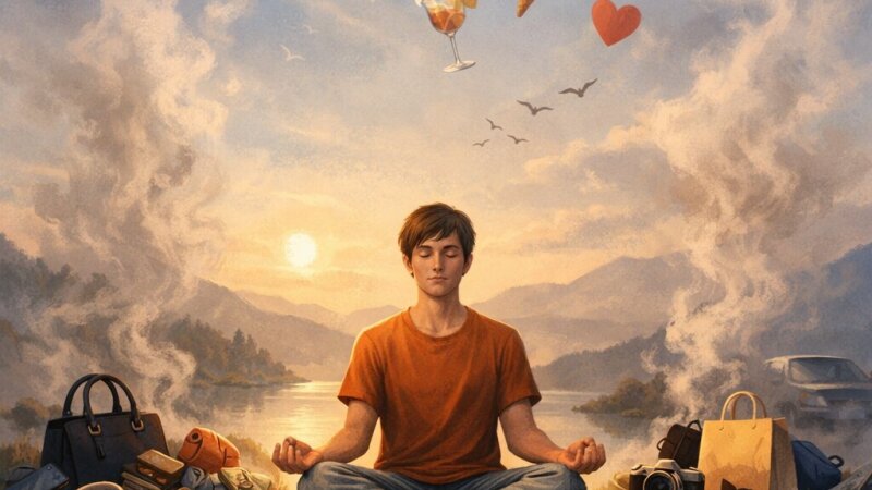 Chi dipende dagli oggetti per essere felice o persegue piaceri sensoriali, chi è motivato da impulsi e desideri, è vincolato dal karma; coloro che invece sono liberi da desideri e impulsi non possono essere scalfiti dalle tentazioni del suono