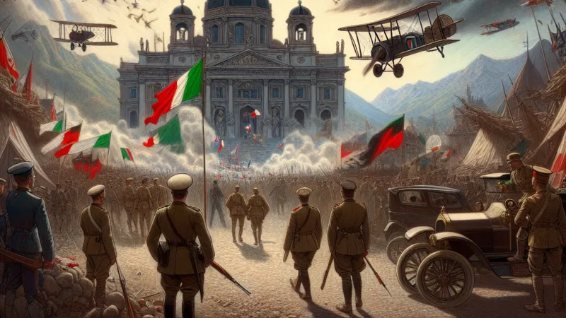 Circa un secolo fa: Il Regno d'Italia entra in guerra il 24 maggio 1915, a fianco delle Potenze dell'Intesa, contro Austria-Ungheria. L'intervento dell'Italia nella Grande Guerra come atto di politica interna: Una sorta di piccolo colpo di stato.