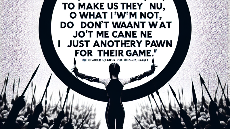 Commento sulla frase tratta dal film 'Hunger Games': 'Non voglio che mi cambino, che mi trasformino in quello che non sono. Non voglio essere solo un'altra pedina del loro gioco.'