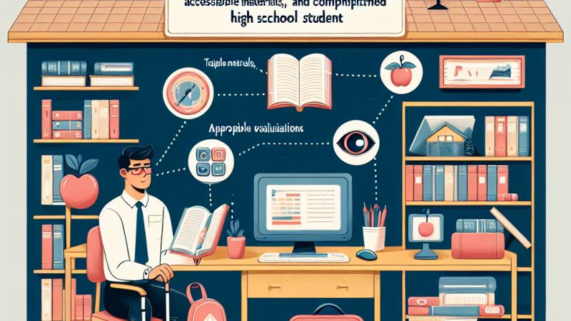 Comprendere e applicare correttamente il punto 4a del nuovo modello PEI per uno studente di scuola superiore ipovedenti