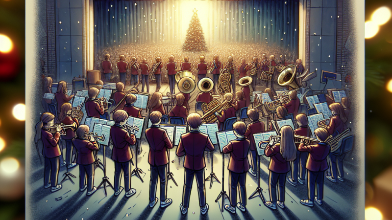 Crea una presentazione per il concerto di Natale con un focus sulla banda dei piccoli fiati di Amantea che aprirà l'evento.
