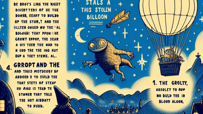 Creazione di uno schema onepager per il libro 'Passi nella notte' di Benji Davies: Grotlyn