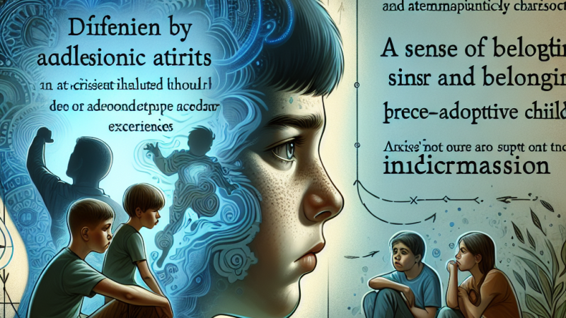 Dalla divergenza dei tratti fisici e temperamentali, innati o acquisiti nelle esperienze infantili preadottive, può nascere nell'adolescente una crisi legata al senso di appartenenza alla famiglia adottiva e alla percezione di sentirsi 'fuori'.