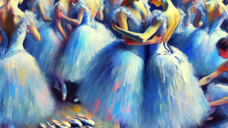 Descrizione dell'opera 'Ballerine in blu' di Degas