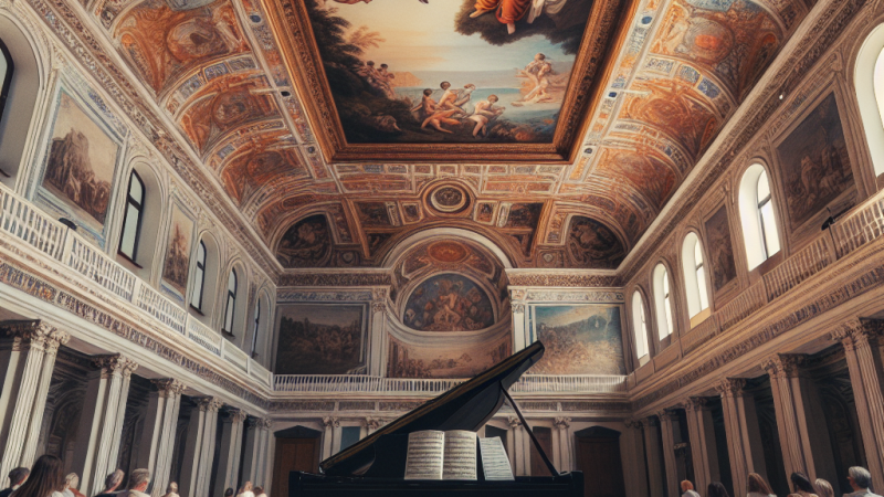 Descrizione di un concerto per solo piano di Giulia Mazzoni per Artemisia e la violenza sulle donne, tenutosi nella bellissima location del Museo di Capodimonte: un confronto con un romanzo