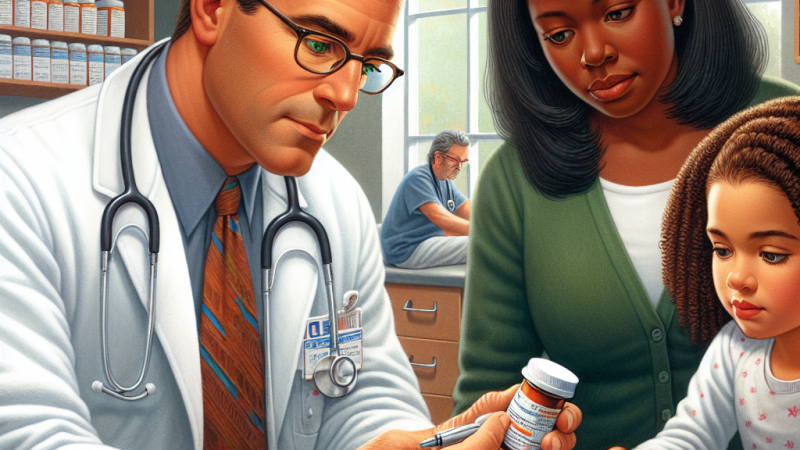 Dottore che prescrive farmaci ai bambini