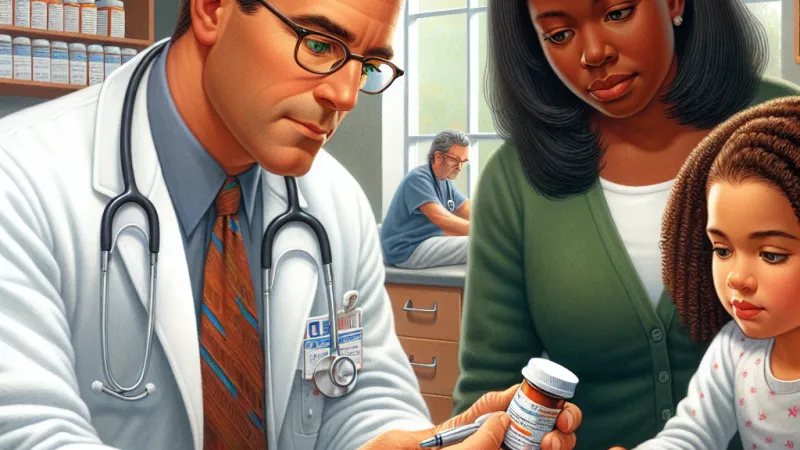 Dottore che prescrive farmaci ai bambini