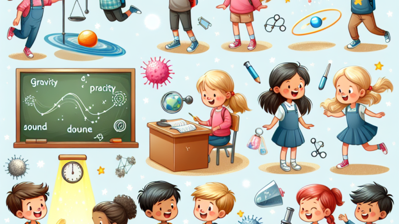 Gioco di fisica per bambini della scuola primaria