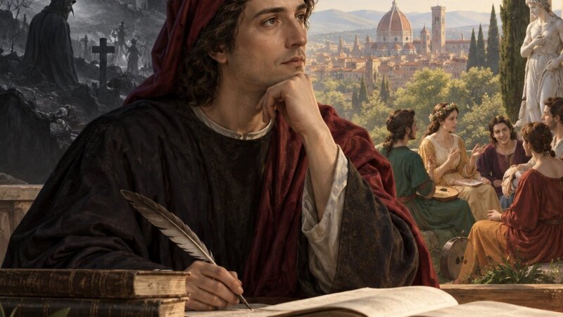 Giovanni Boccaccio: mappa concettuale su vita e opere