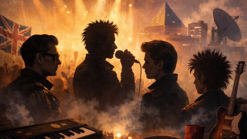 Gli anni Ottanta con simpatica nostalgia: grandi gruppi e musicisti come Depeche Mode, David Bowie, Sex Pistols, The Police, Joy Division, Nirvana, Beatles, Pink Floyd e altri