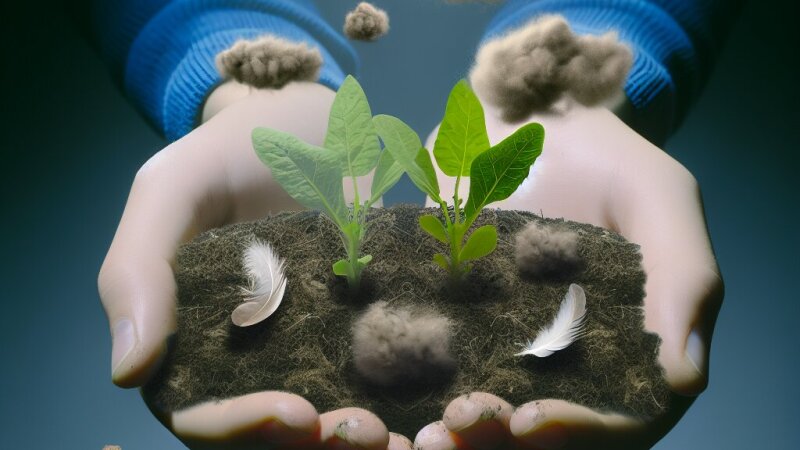 Humus Lana: fertilizzante organico a base di letame, piume, lana e pennone