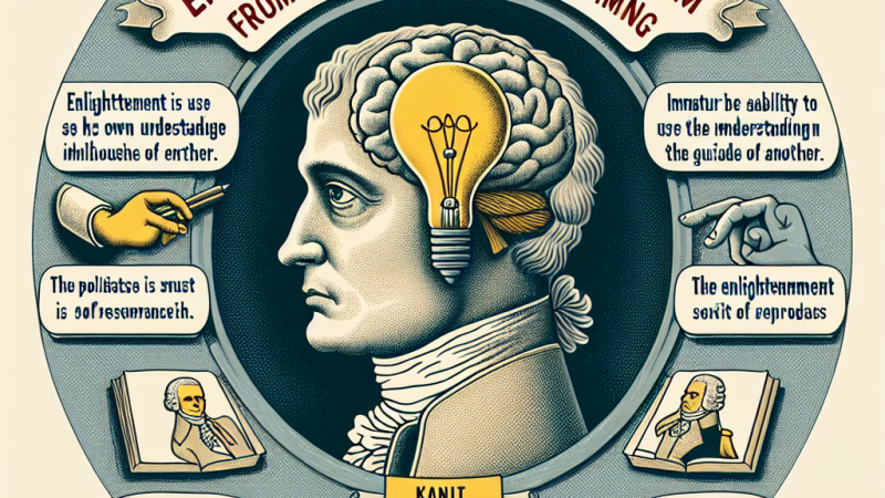 Immanuel Kant, Scritti politici: L'illuminismo è l'uscita dell'uomo dallo stato di minorità che egli deve imputare a se stesso. La minorità è l'incapacità di valersi del proprio intelletto senza la guida di un altro. Imputabile a se stesso è questa minori