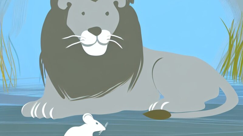 La favola di Esopo: Il leone e il topo, su cosa si basa