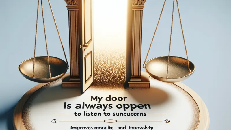 La mia porta è sempre aperta per ascoltare suggerimenti e preoccupazioni