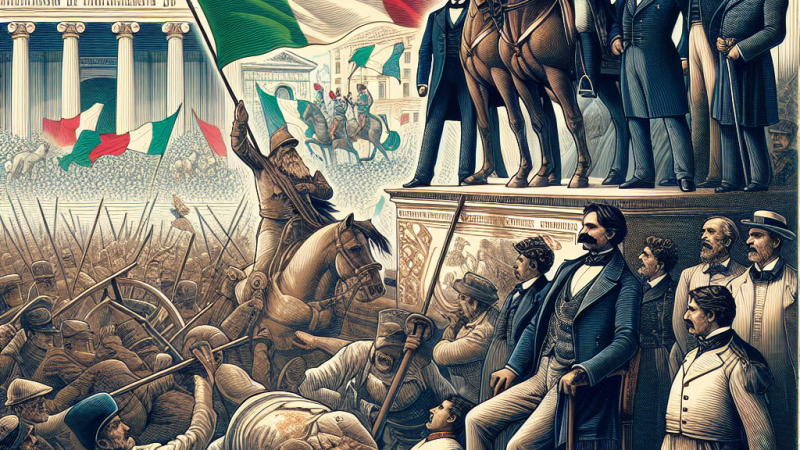 La realizzazione dell’Unità d’Italia: il risultato della partecipazione popolare e dell’iniziativa di uomini illustri come Camillo Benso Conte di Cavour e Giuseppe Garibaldi
