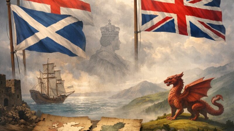 Le origini dell'unione della bandiera nel Regno Unito e l'assenza del Galles