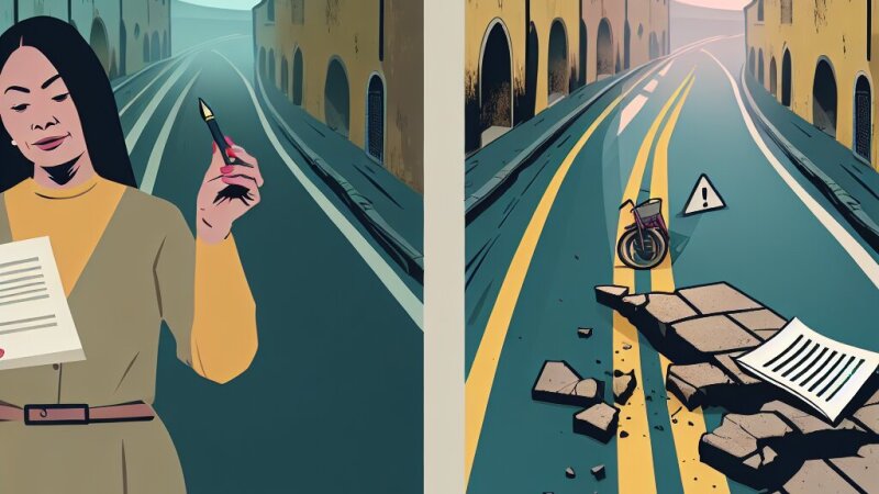 Lettera al sindaco per migliorare la città: Esempi di strade e marciapiedi rotti