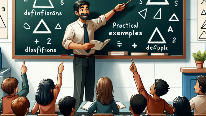 Organizzazione di una lezione sui triangoli per alunni della scuola secondaria di primo grado