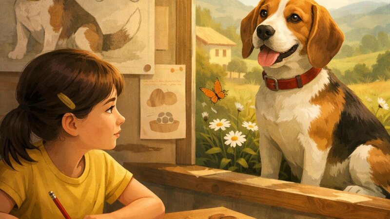 Parla del tuo cane Lucy e descrivila (cane Beagle)