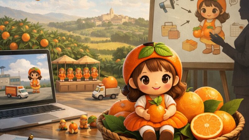 Piano di marketing per promuovere una bambola che rappresenta le arance di Ribera e il...