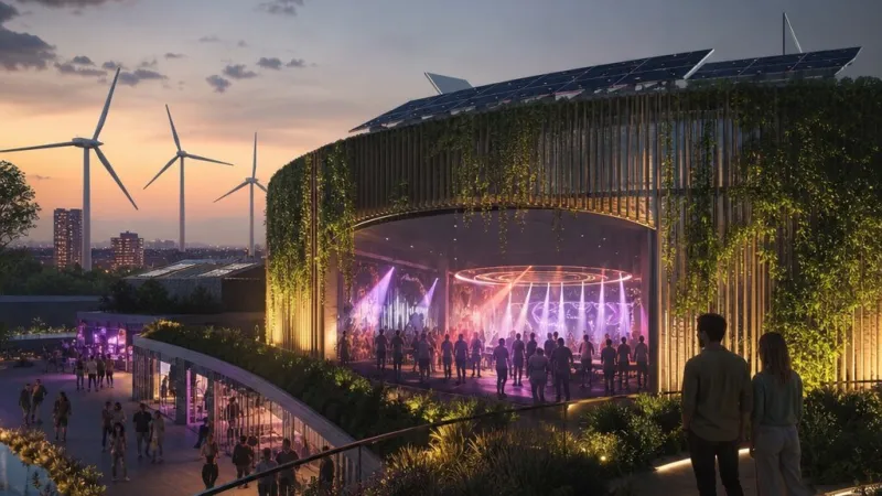 Progettare una discoteca sostenibile nella periferia di una grande città: Strategie architettoniche per il divertimento e lo spettacolo pubblico
