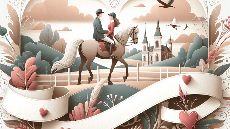Pubblicità per una lezione di equitazione di coppia per San Valentino