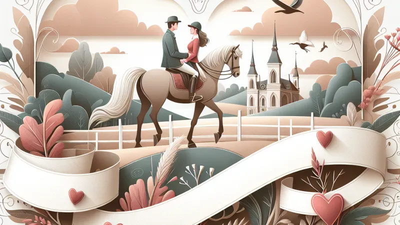 Pubblicità per una lezione di equitazione di coppia per San Valentino