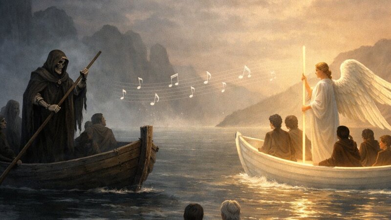 Riassunto del secondo canto del Purgatorio con confronto tra Caronte e l'angelo nocchiero...