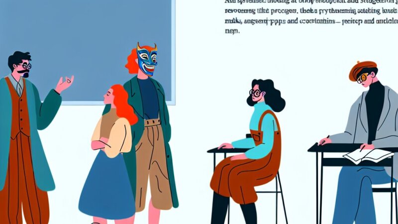 Scena di un copione teatrale sui sogni: Un professore eccentrici e i suoi studenti reinventano la lezione tradizionale