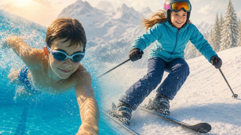 Sport preferiti: nuoto e sci
