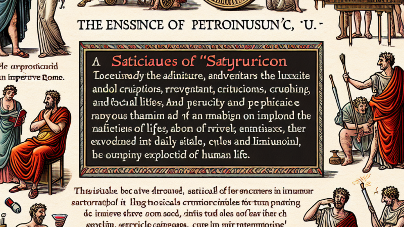 Tema da 10 e lode su Petronio: Introduzione e analisi della sua opera 'Satyricon'