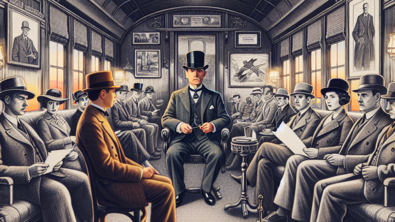 Tema espositivo su una scena del libro "Assassinio sull'Orient Express"