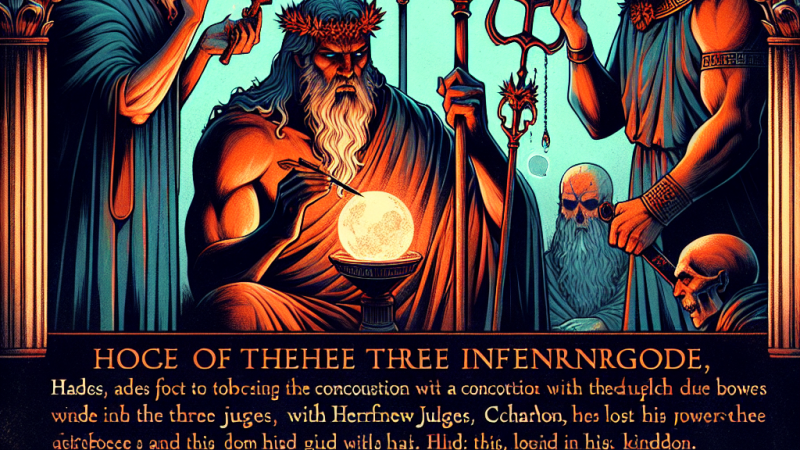 Un storia romanzata in cui Ade deve parlare con i tre giudici infernali, ma ha perso i poteri, lo scettro e il regno. Caronte le suggerisce un antico rito: usare una mistura di asfodeli, aconito, una chiave di osso umano e una s