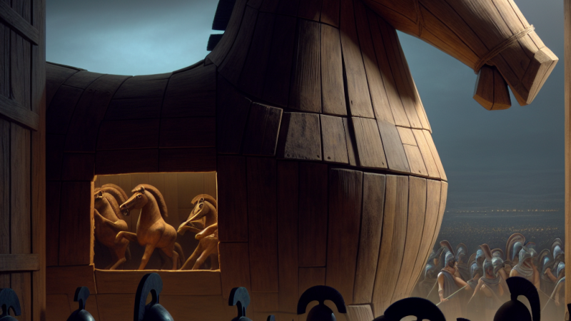 Un testo narrativo in prima persona: un greco all'interno del cavallo di legno con Ulisse.