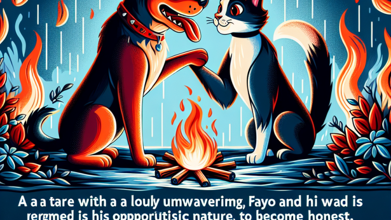 Una favola con protagonisti un cane fedele e un gatto opportunista